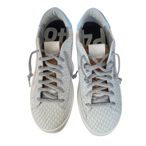 P448 John low top sneaker in margot with lace-up style glittery laces women's 40 - Picture 6 of 14